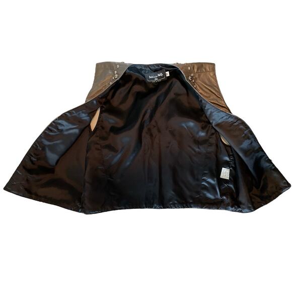 Patricia Wolf Vintage Gunmetal Metallic Leather Vest Medium - Picture 3 of 7